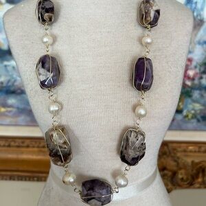 Elegant Purple and Silver Necklace